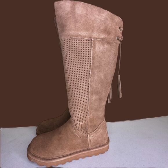 Bearpaw Tracy 2140W Hickory II Suede Leather Knee-High Boot Tan Women's 5M NWB - Picture 6 of 12